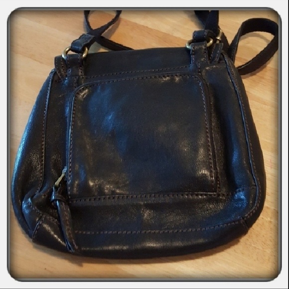 Genuine Black Leather Fossil Organizer Crossbody - Picture 5 of 5